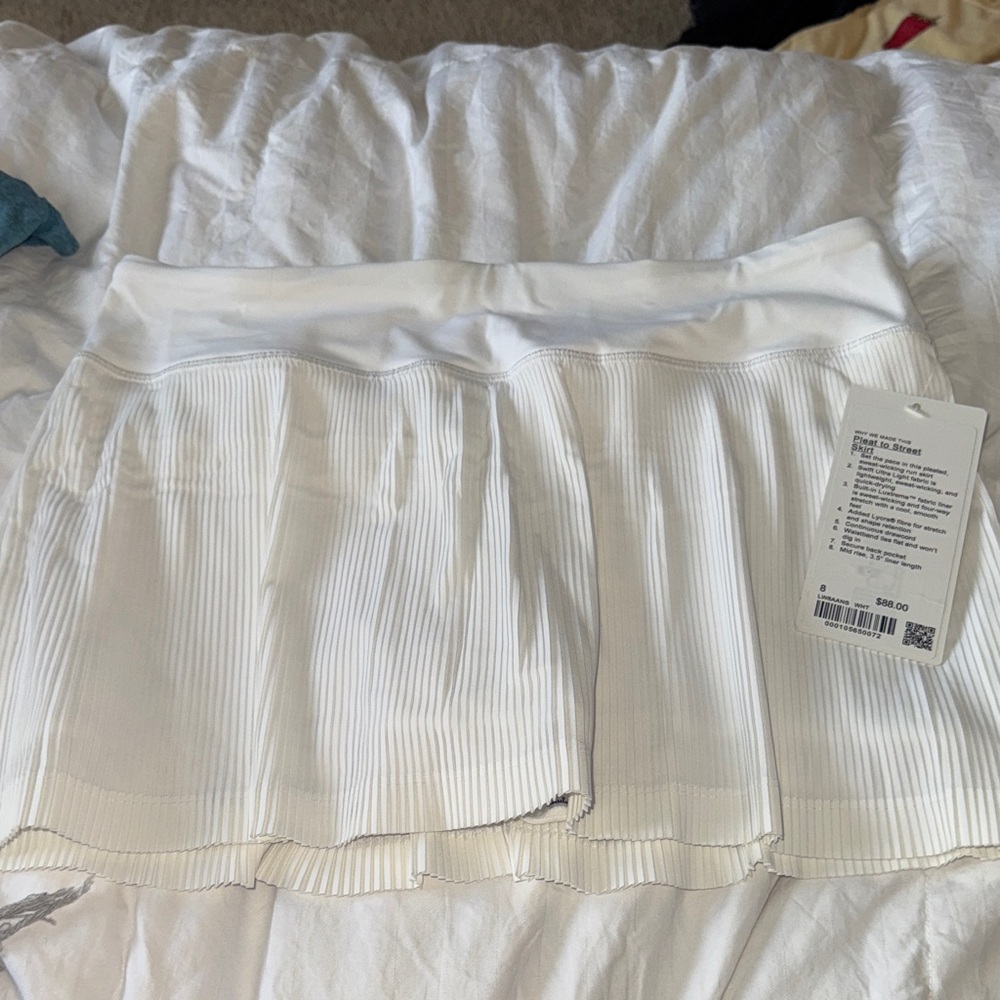 Lululemon Athletica White Pleated Mini Skirt